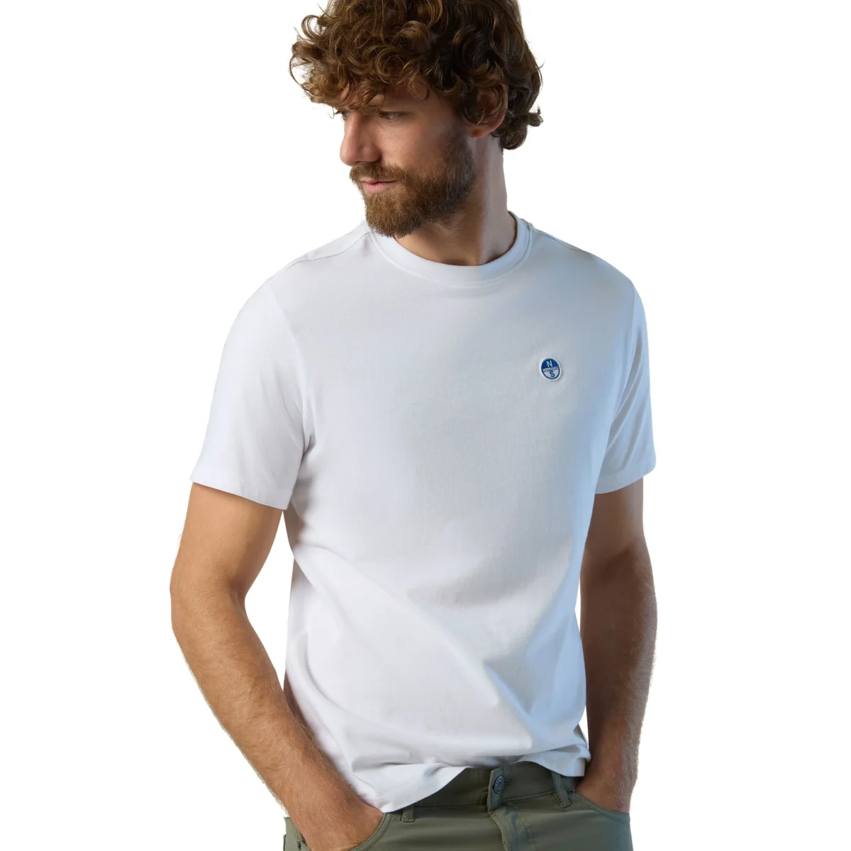 North Sails T-shirt maglia maglietta logo bollo bianco 692970 0101 - immagine 3