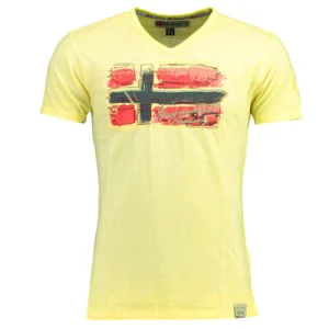 Geographical Norway Manica Corta Scollo V Giallo Uomo