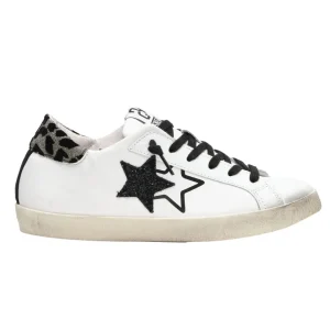 2Star Sneaker One Star In Pelle Bianco con Dettagli Maculati Donna