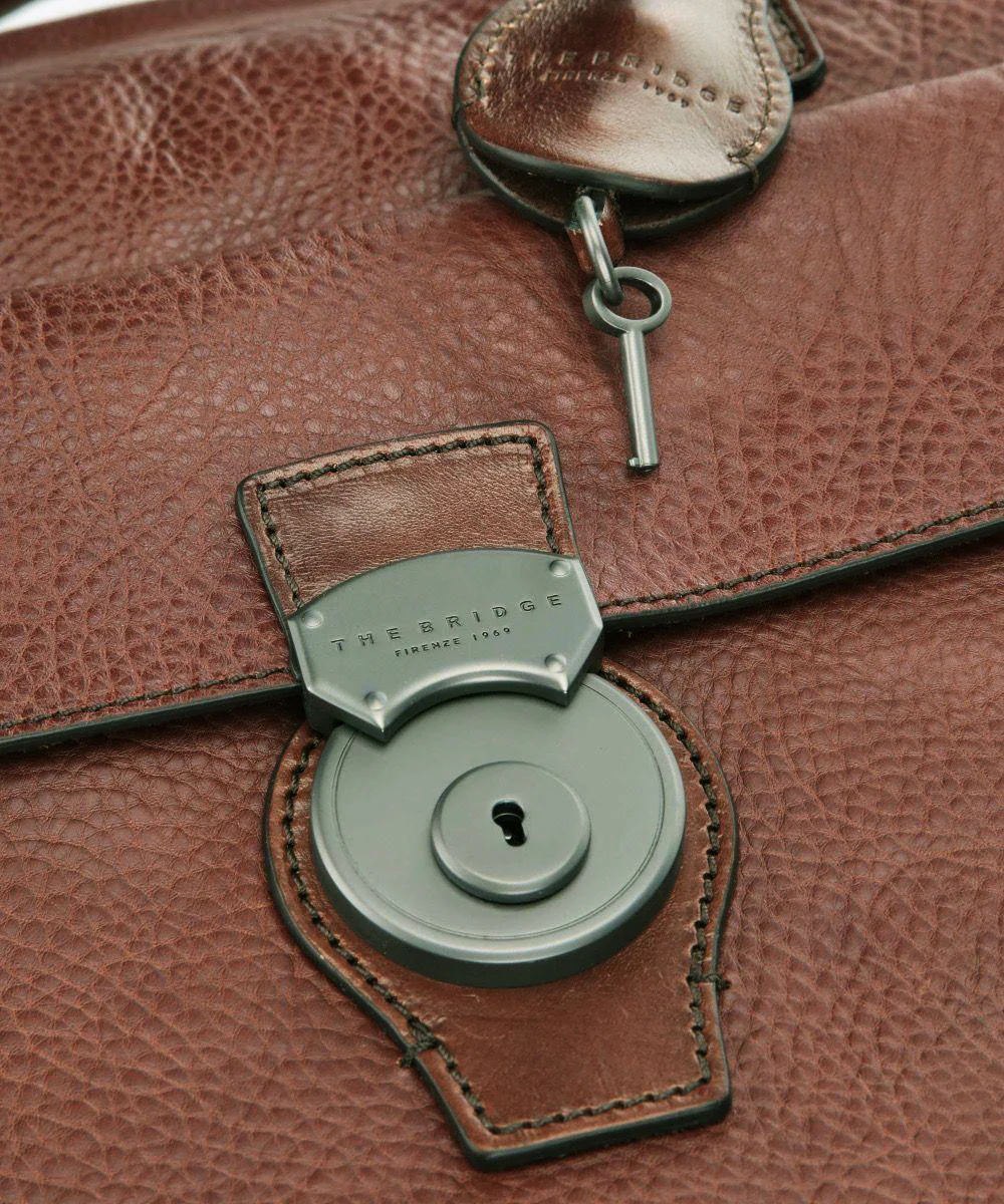 The Bridge Briefcase Capalbio Martellata Marrone Uomo - immagine 5