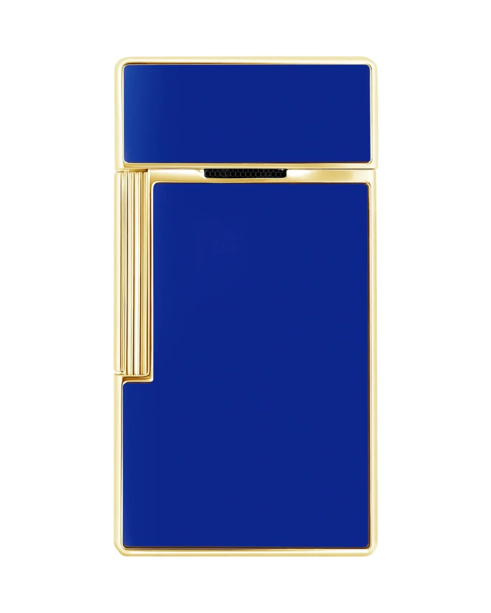 S.t.dupont accendino Biggy Potente Fiamma Torcia Laccato Blu e Oro - 025005 - immagine 4