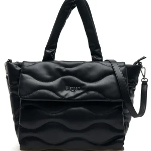 Blauer borsa 42x26x10 Cm Spalla E Tracolla Nero Donna trama onda