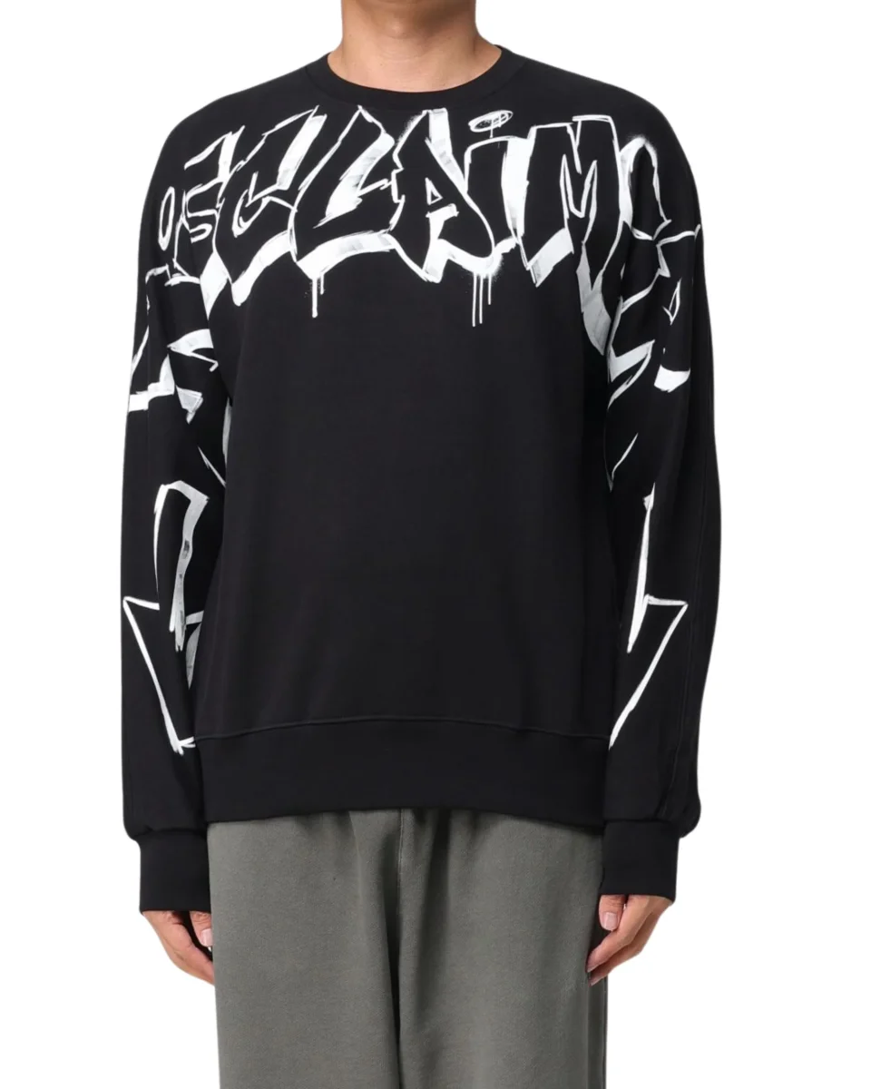 Disclaimer Maglia Girocollo Scritte Logo Nero Uomo - immagine 3