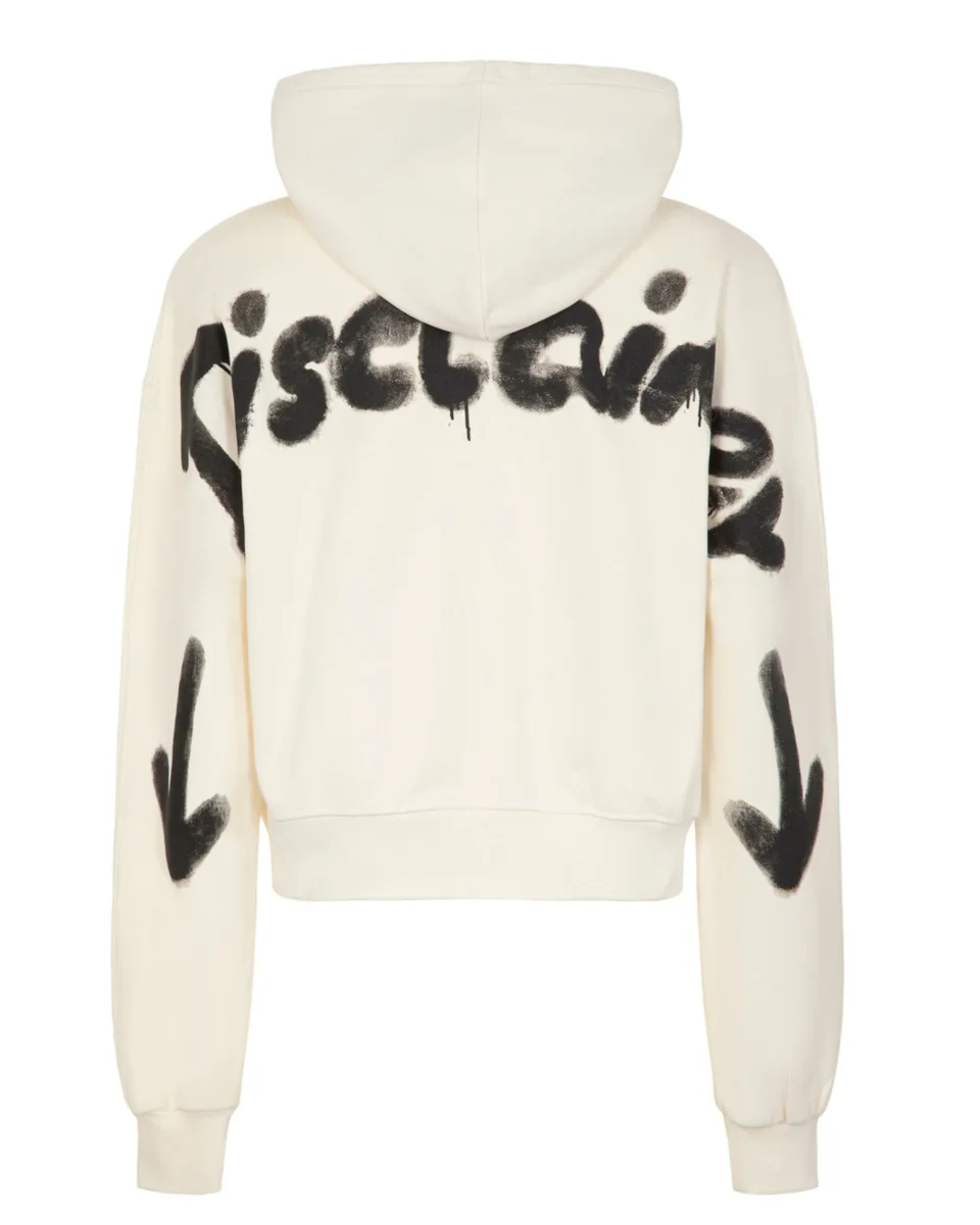 Disclaimer Maglia Con Cappuccio Bianco Donna