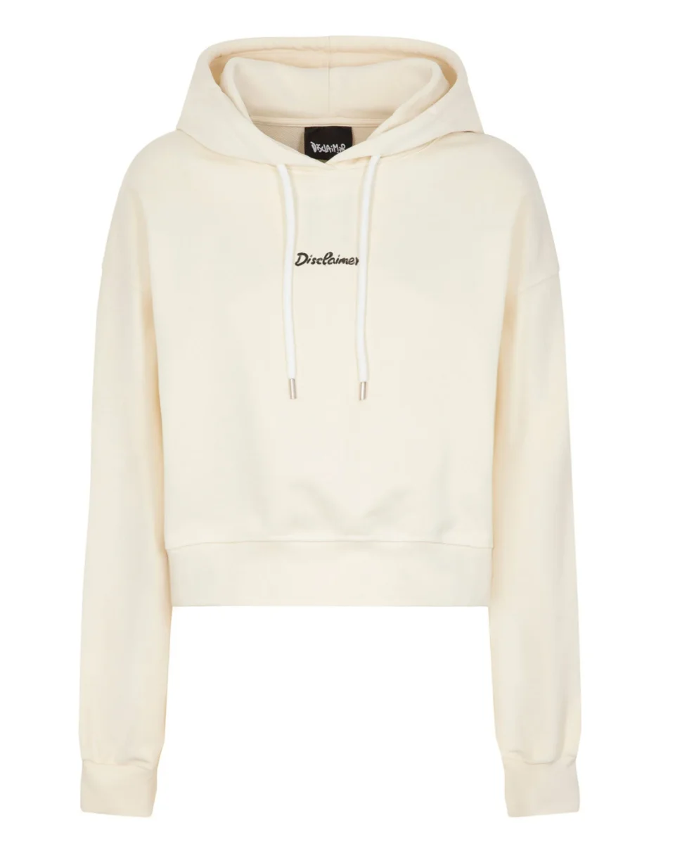 Disclaimer Maglia Con Cappuccio Bianco Donna - immagine 3