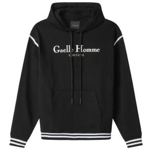 Gaelle Felpa con Cappuccio - Logo Esteso Centrale - Cotone Nero Uomo