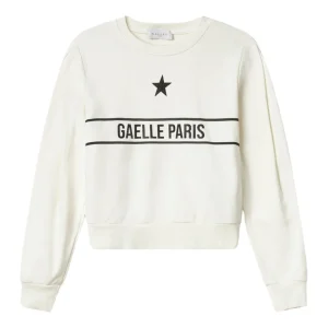 Gaelle Paricollo Con Logo Stampa E Strass Bianco Donna