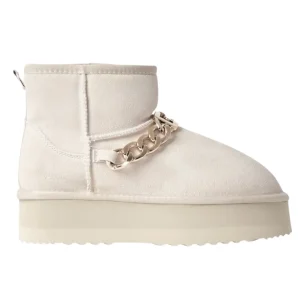 Gaelle Eskimo Boot Con Pelliccia E Catena Decorativa Bianco Donna