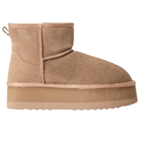 Gaelle Eskimo Boot Con Pelliccia E Applicazione Strass Marrone Donna