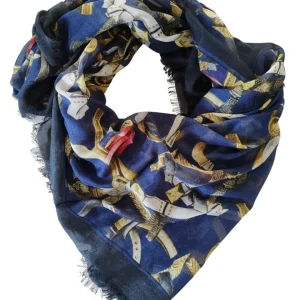 Versace Foulard Stola Pashmina Scialle Nero Donna