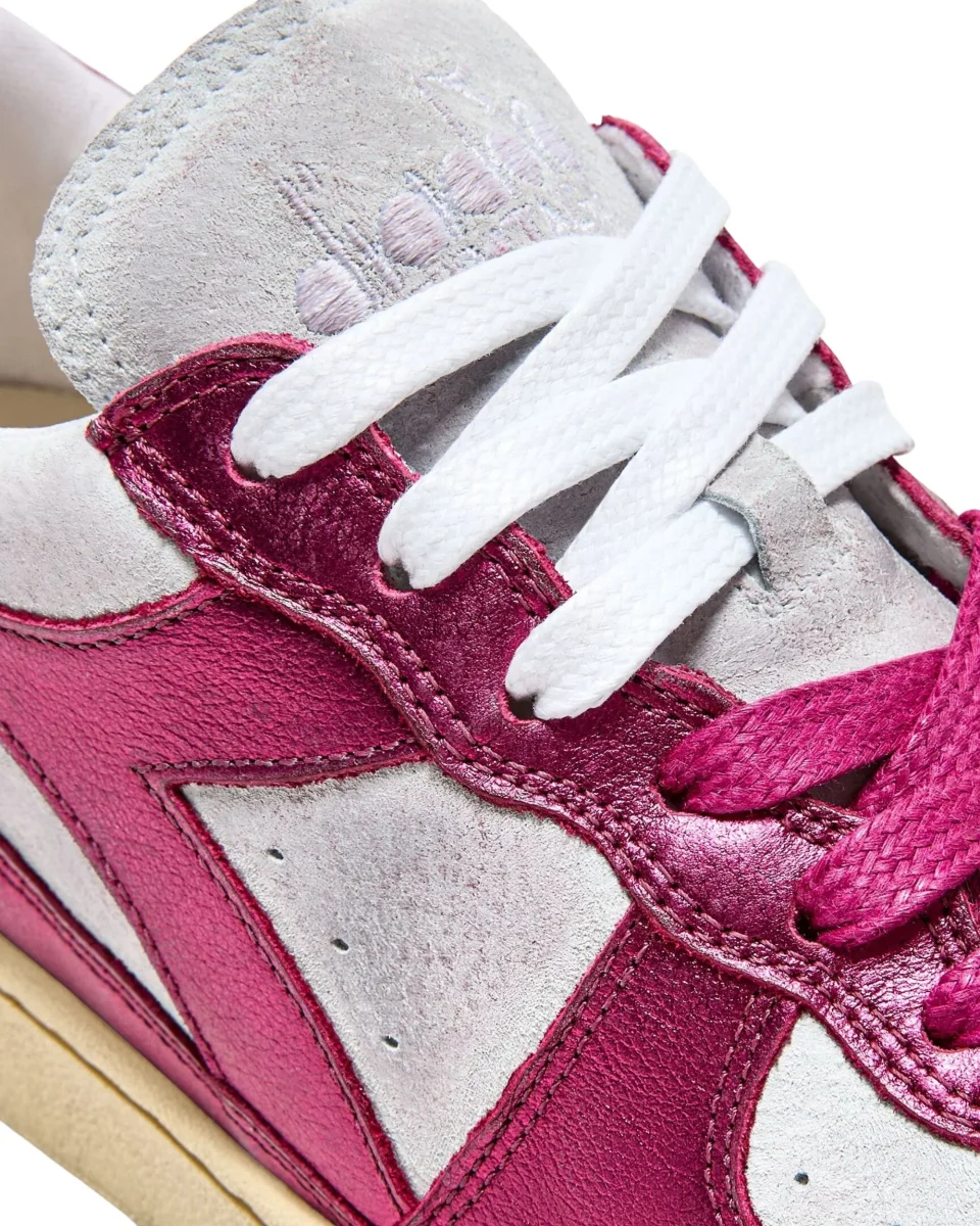 Diadora Heritage Tomaia In Pelle Effetto Used Bianco Donna - immagine 5