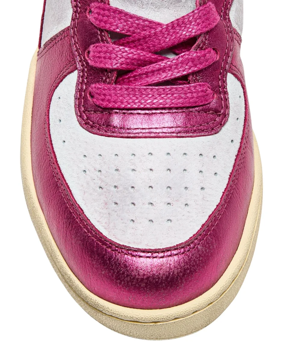 Diadora Heritage Tomaia In Pelle Effetto Used Bianco Donna - immagine 7