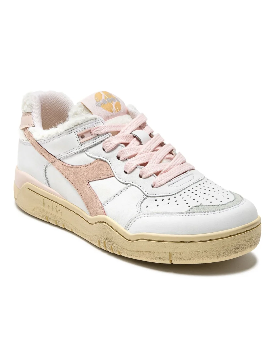 Diadora Heritage Pelle Premium Stone Wash Ceratura Naturale Rosa Donna - immagine 3