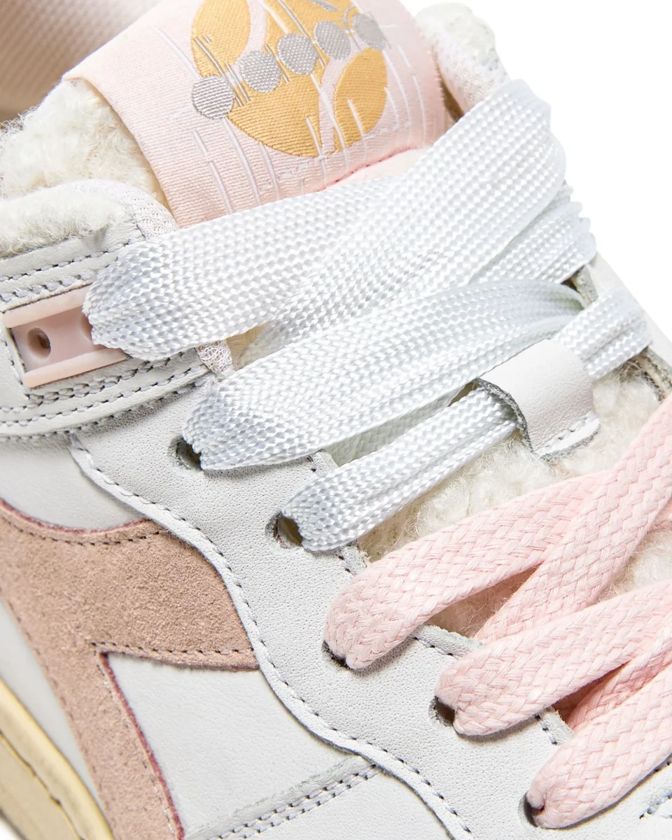 Diadora Heritage Pelle Premium Stone Wash Ceratura Naturale Rosa Donna - immagine 8