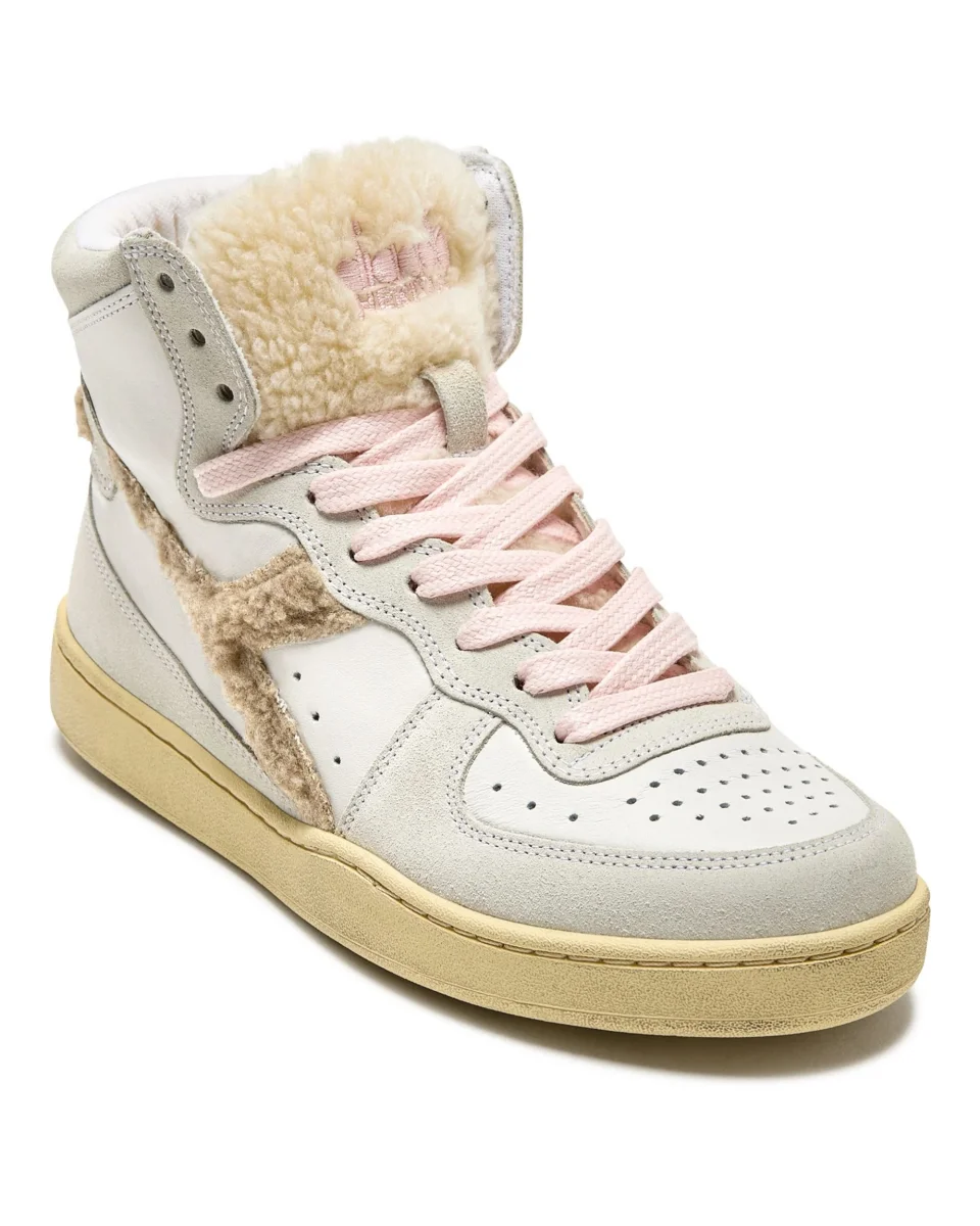 Diadora Heritage Pelle Premium Stone Wash Ceratura Naturale Bianco Donna - immagine 3