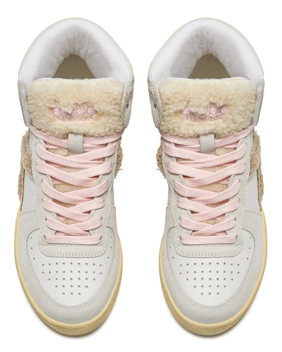 Diadora Heritage Pelle Premium Stone Wash Ceratura Naturale Bianco Donna - immagine 4