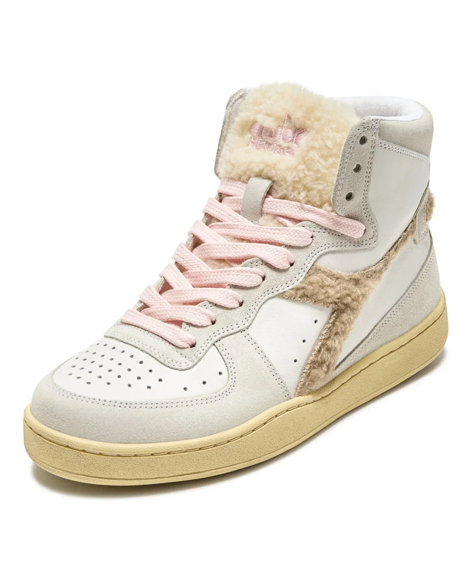 Diadora Heritage Pelle Premium Stone Wash Ceratura Naturale Bianco Donna - immagine 8