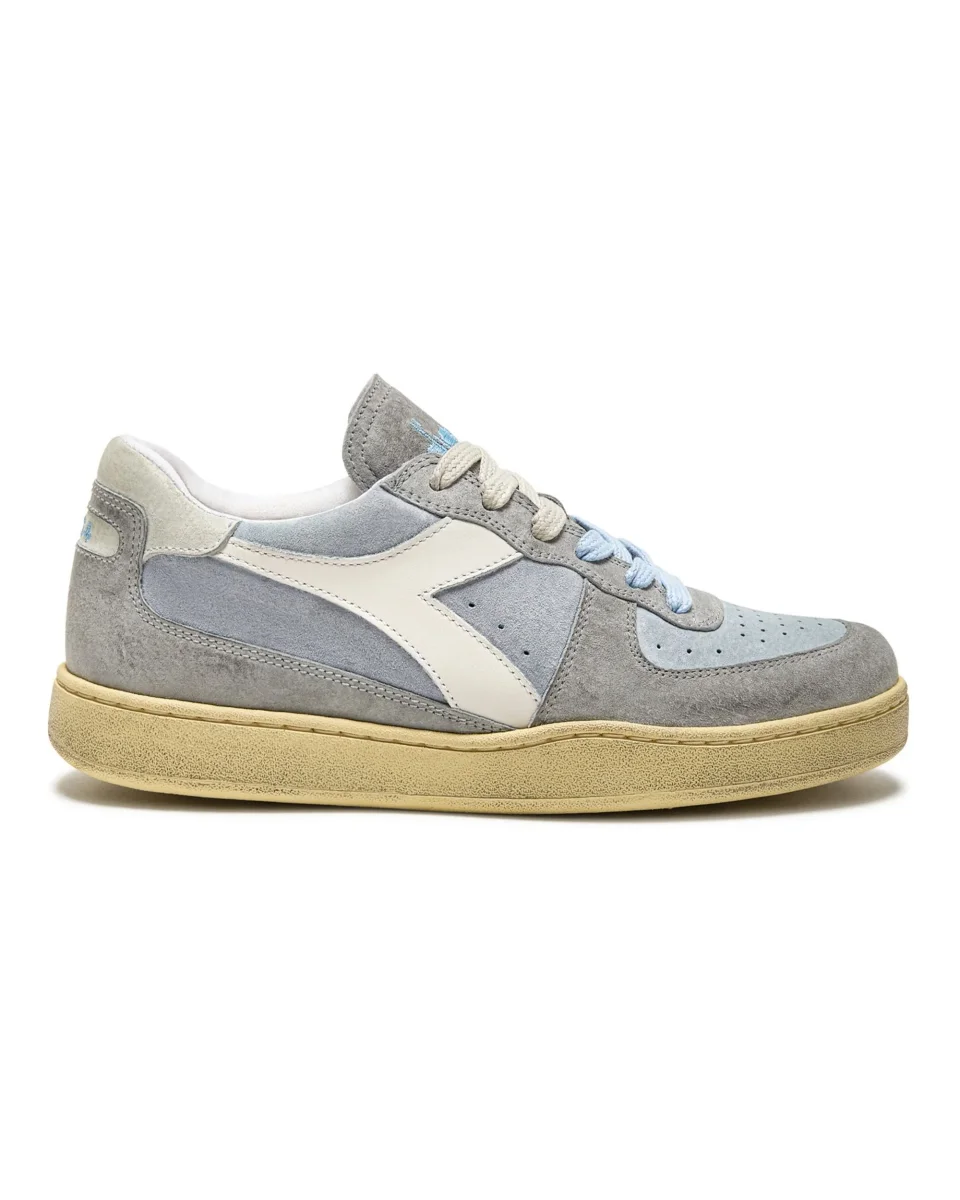 Diadora Heritage Pelle Premium Stone Wash Ceratura Naturale Azzurro Unisex