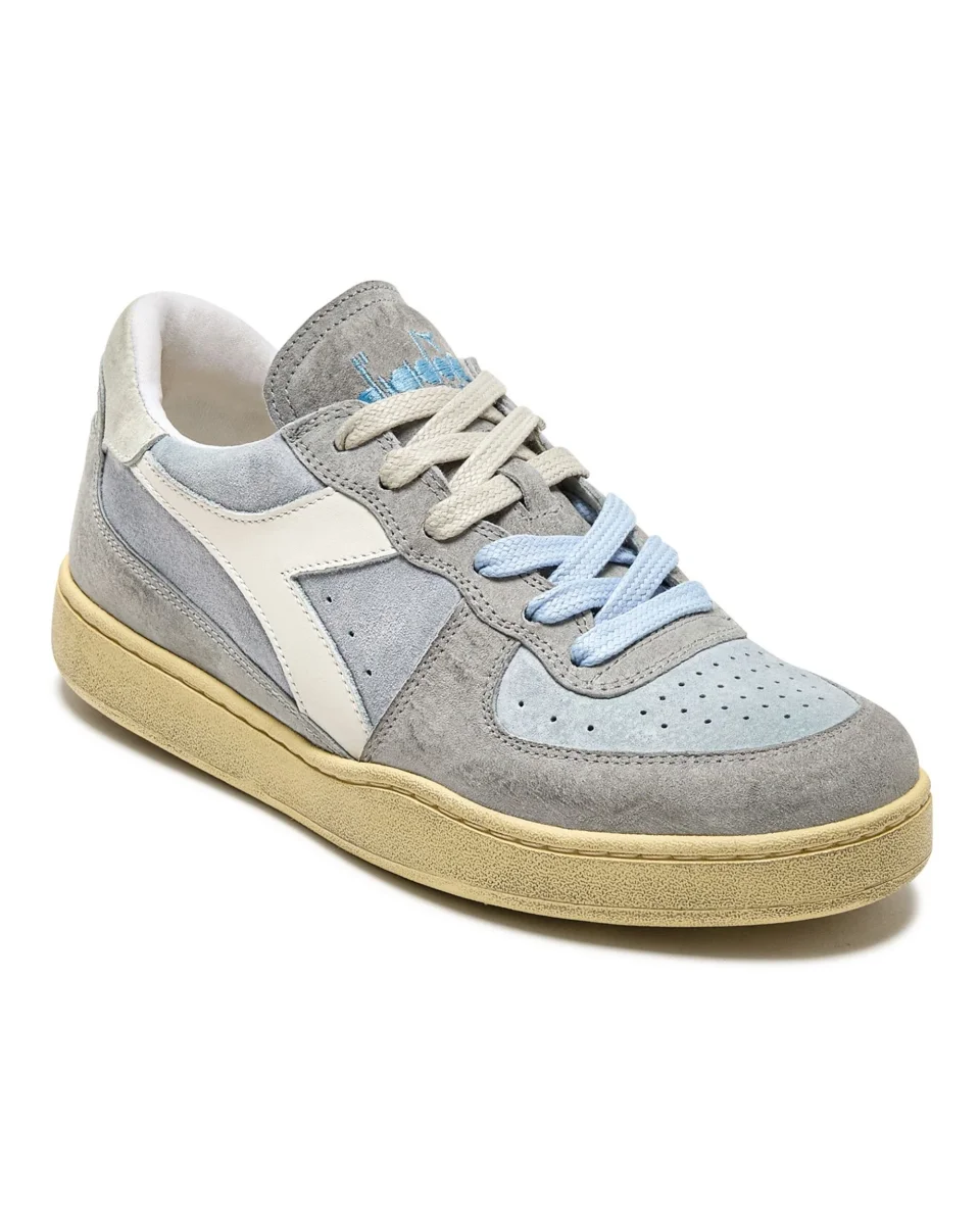 Diadora Heritage Pelle Premium Stone Wash Ceratura Naturale Azzurro Unisex - immagine 3