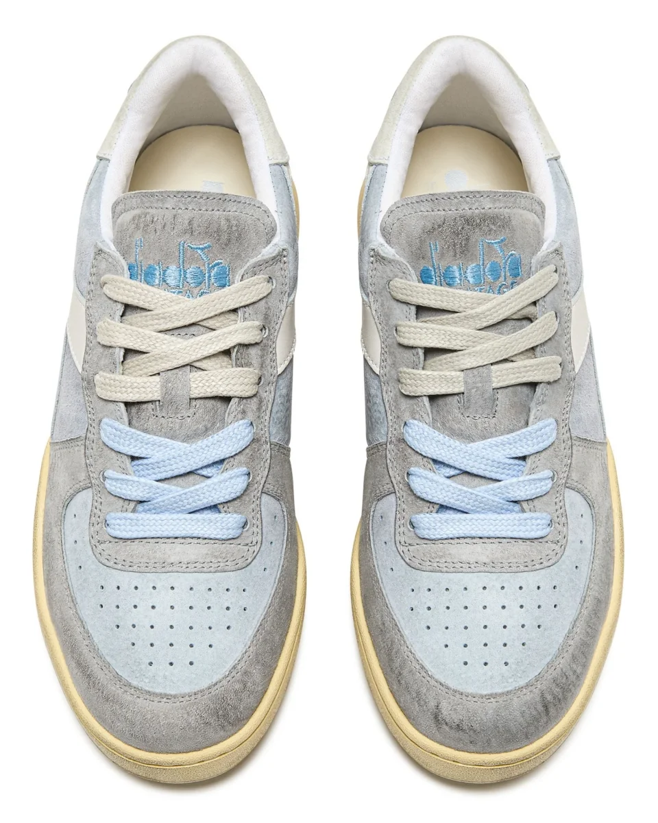 Diadora Heritage Pelle Premium Stone Wash Ceratura Naturale Azzurro Unisex - immagine 7