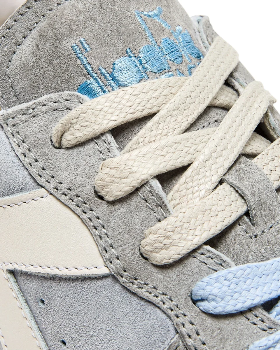 Diadora Heritage Pelle Premium Stone Wash Ceratura Naturale Azzurro Unisex - immagine 8