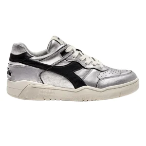 Diadora Heritage Sneaker In Pelle Laminata Argento Donna