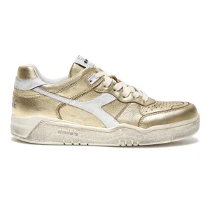 Diadora Heritage Pelle Premium Stone Wash Ceratura Naturale Oro Donna