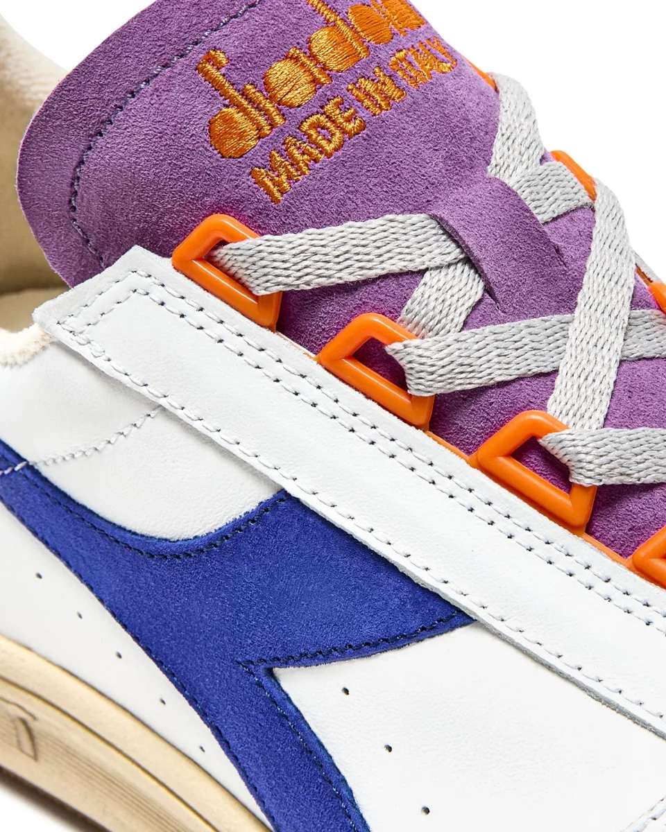 Diadora Heritage Pelle Premium Stone Wash Ceratura Naturale Bianco Unisex - immagine 6