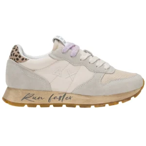 Sun68 Sneaker Casual Ally VIntage Pelle e Tessuto Bianco Panna Donna Z44207