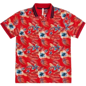 POLO UOMO ROSSO FUOCO - BIG PRINT EL. A30122