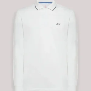 POLO UOMO MANICA LUNGA BIANCO