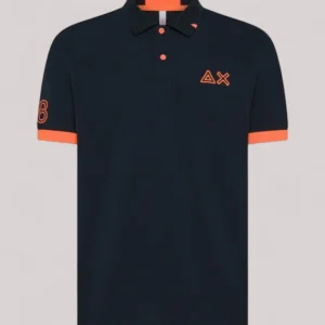 POLO UOMO FLUO NAVY BLUE