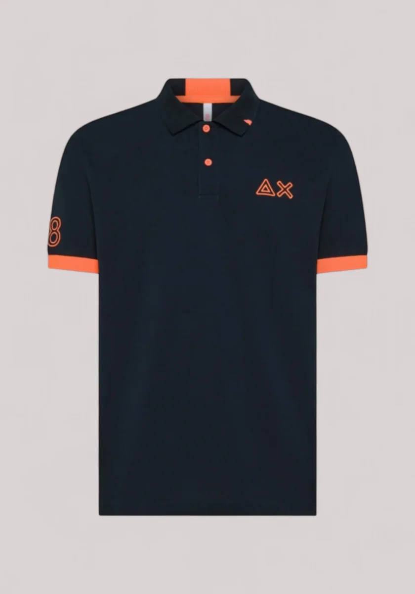 POLO UOMO FLUO NAVY BLUE