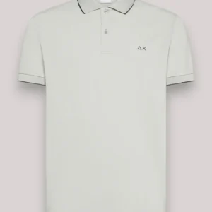 POLO UOMO SMALL STRIPE GRIGIO CHIARO