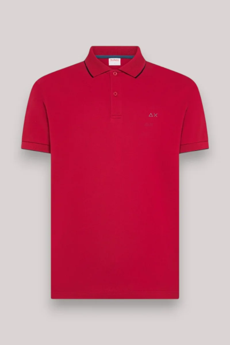 POLO UOMO SMALL STRIPE ROSSO
