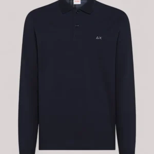 POLO UOMO CON PATCH NAVY BLUE