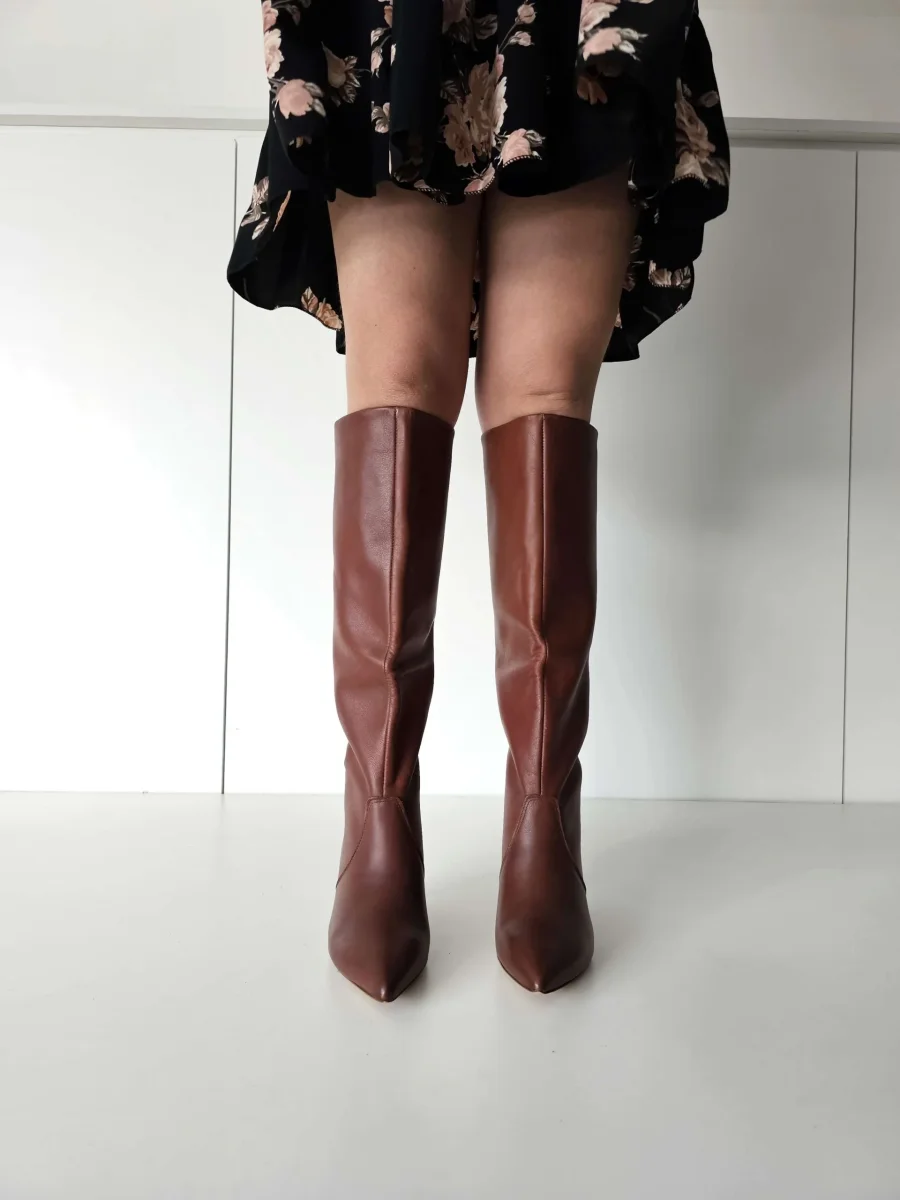 Stivali al ginocchio pelle marrone Agua Lia Diva - immagine 7