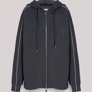 FELPA DONNA CON CAPPUCCIO BLU