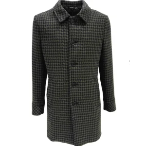 CAPPOTTO UOMO SLIM FIT IN MISTO LANA VERGINE  VERDE MILITARE - ALFREDO  18WPUALFRPDM