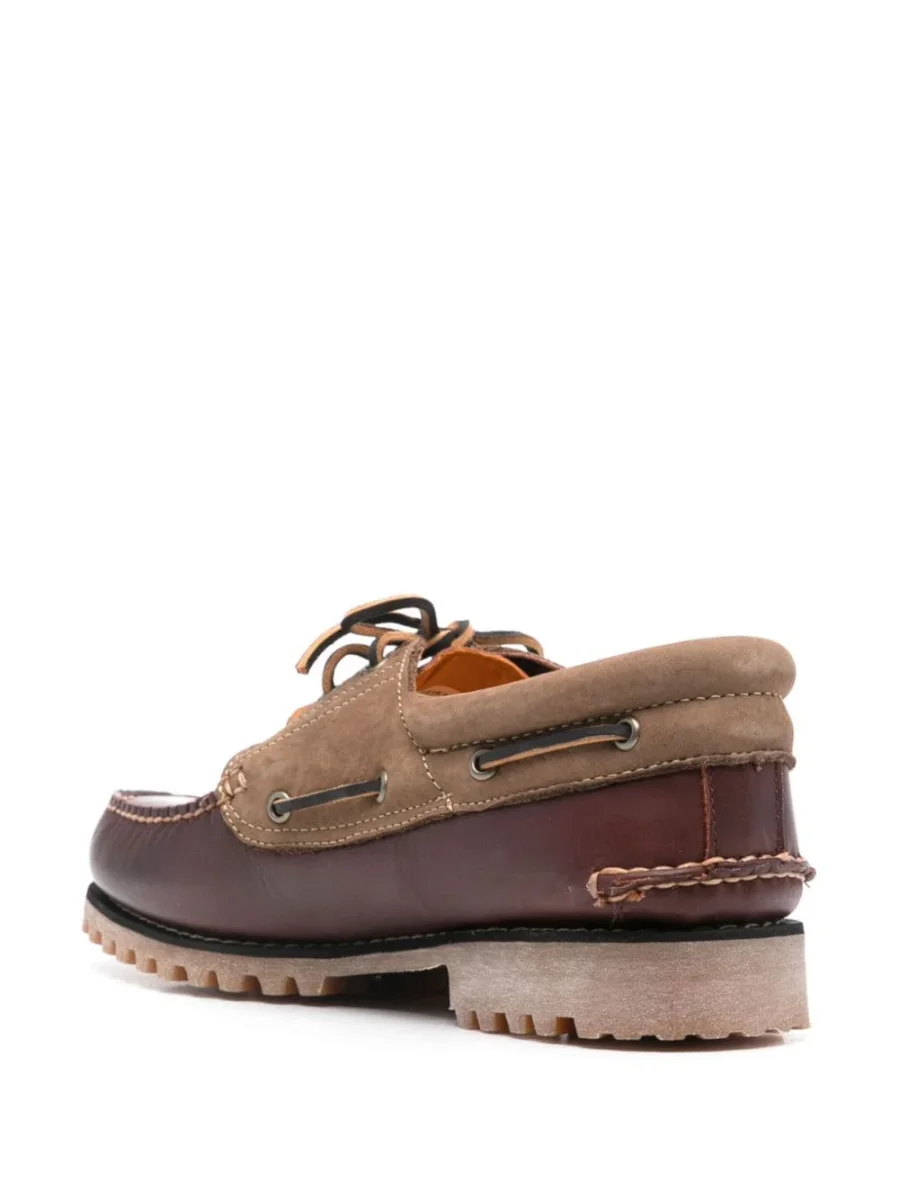 Timberland Scarpa da Barca Uomo Authentic 3-Eye Lug Tomaia in Pelle Marrone Scuro - immagine 6