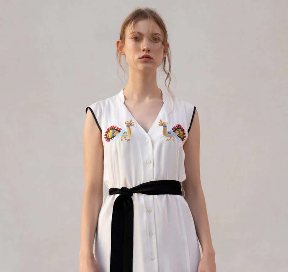 Abito bianco estivo PEACOCK