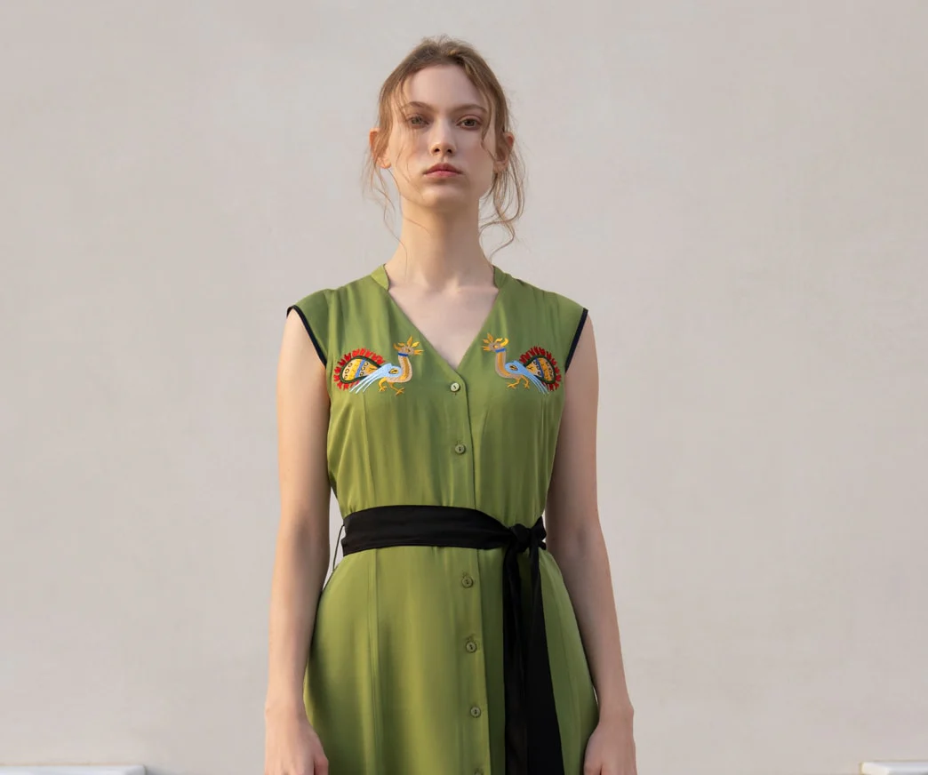 Abito bianco estivo PEACOCK - immagine 4