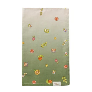 THUN tovaglia Runner in Cotone 45x160 cm Country Flowers Green B101112