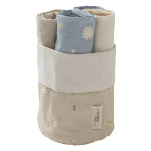 THUN® Set 4 Strofinacci con Cestino Elegance Beige B101125