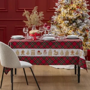 THUN Tovaglia 160x200 cm Thunland Gingerbread Red 100% cotone b101320
