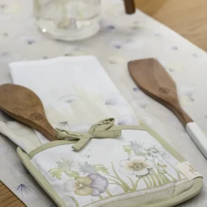 THUN Set 2 pezzi cucina presina e strofinaccio con tasca e tovagliolo Bloom B101498