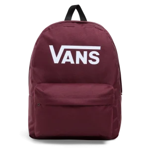 Vans Zaino Old Skool Casual 22 litri in Poliestere Bordeaux Logo Bianco Unisex