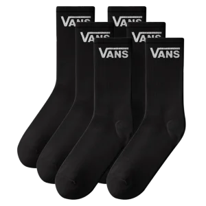 Vans Set Calzini 6 Paia Classic Half Crew Misto Cotone Nero Unisex