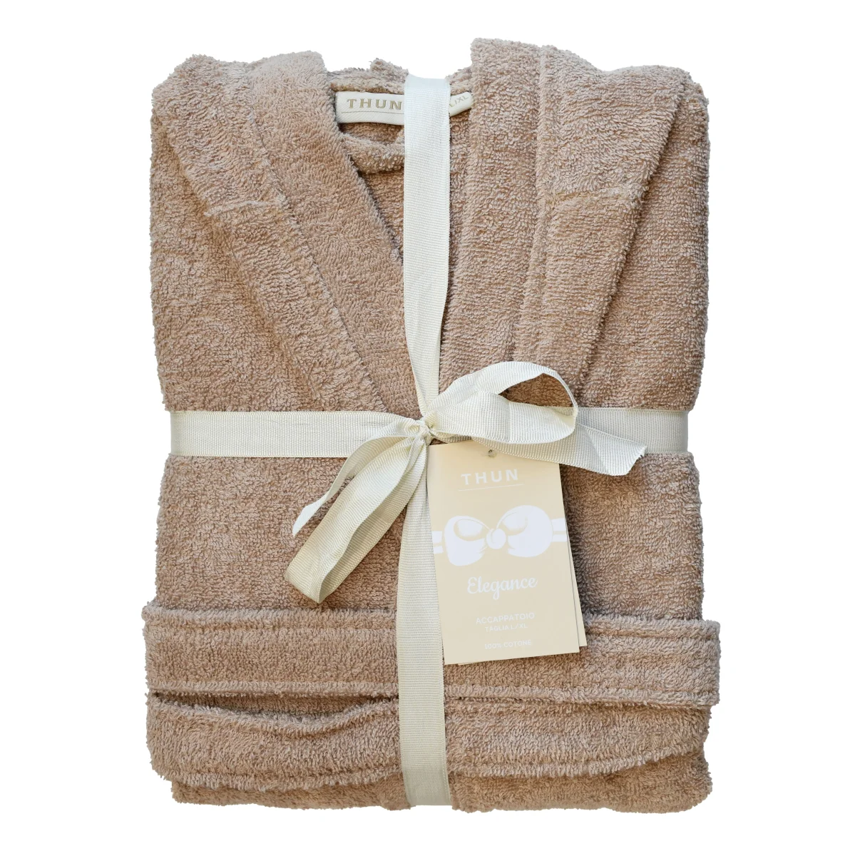 THUN accappatoio cotone 100% - Fantasia Exclusive Collection Beige Sunny - immagine 3