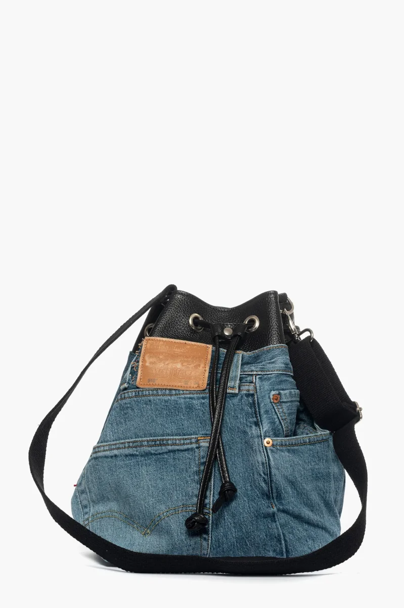 Secchiello in jeans e nero con tracolla Style